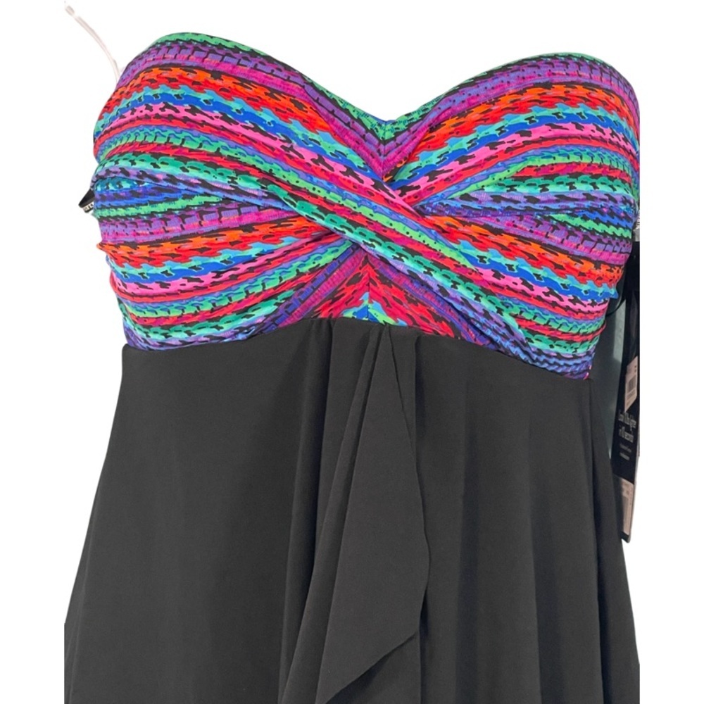 Miraclesuit Cadiz Flyaway Bandeau Tankini Swim Top Size 8 - Picture 3 of 6